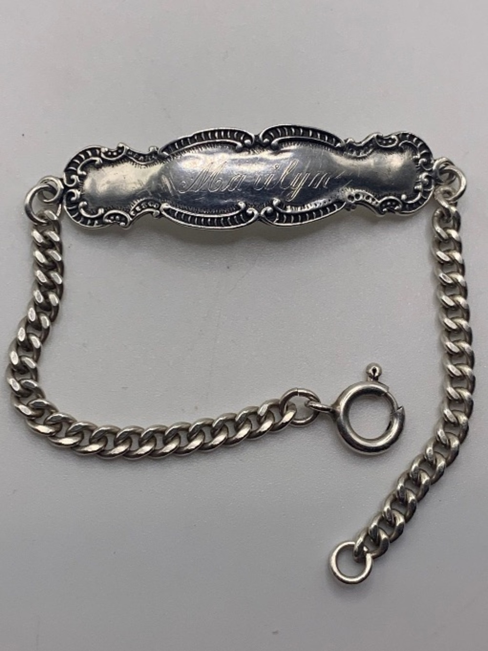 Vintage Silver ID Bracelet 7 inches